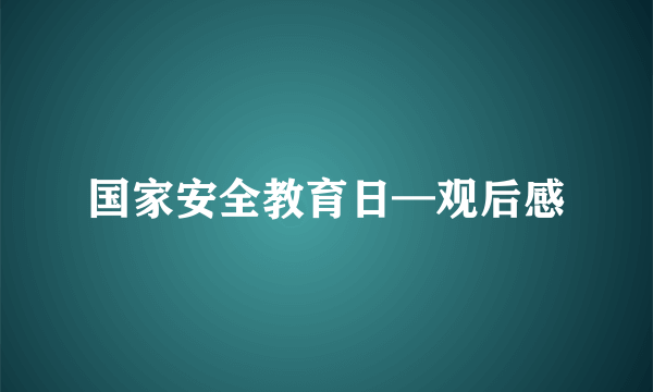 国家安全教育日—观后感