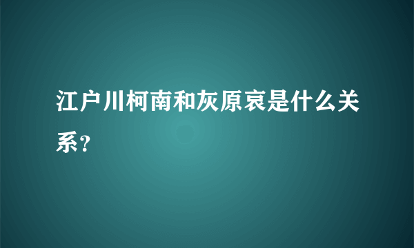 江户川柯南和灰原哀是什么关系？