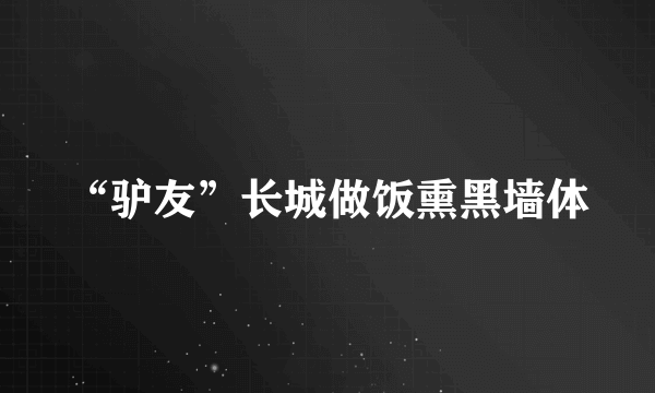 “驴友”长城做饭熏黑墙体