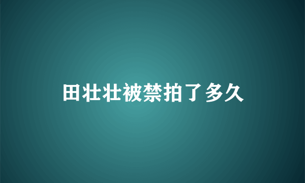 田壮壮被禁拍了多久