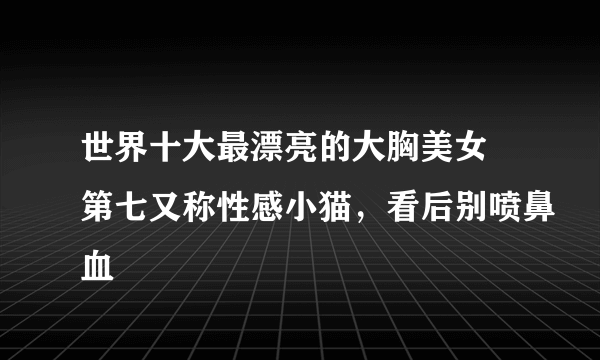 世界十大最漂亮的大胸美女 第七又称性感小猫，看后别喷鼻血