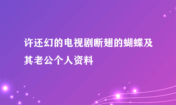 许还幻的电视剧断翅的蝴蝶及其老公个人资料