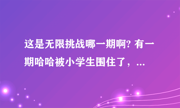 这是无限挑战哪一期啊? 有一期哈哈被小学生围住了，叫着haroro，大叔们身上都带着一个条幅，在t