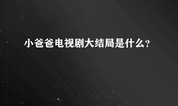 小爸爸电视剧大结局是什么？