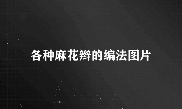 各种麻花辫的编法图片