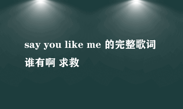 say you like me 的完整歌词谁有啊 求救