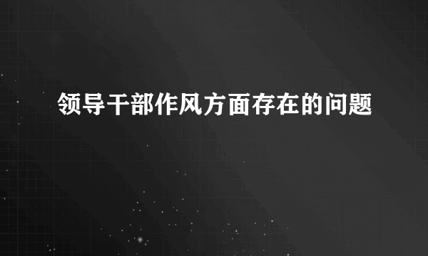 领导干部作风方面存在的问题