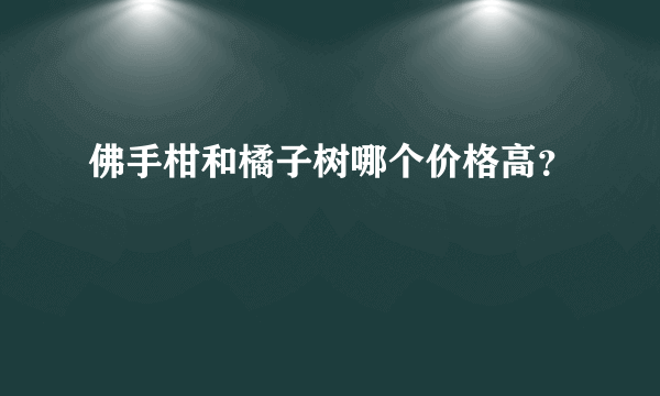 佛手柑和橘子树哪个价格高？