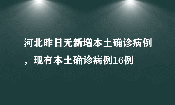 河北昨日无新增本土确诊病例，现有本土确诊病例16例