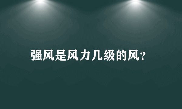 强风是风力几级的风？