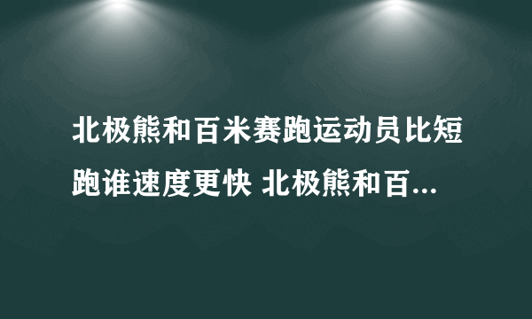 北极熊和百米赛跑运动员比短跑谁速度更快 北极熊和百米赛跑运动员谁会赢