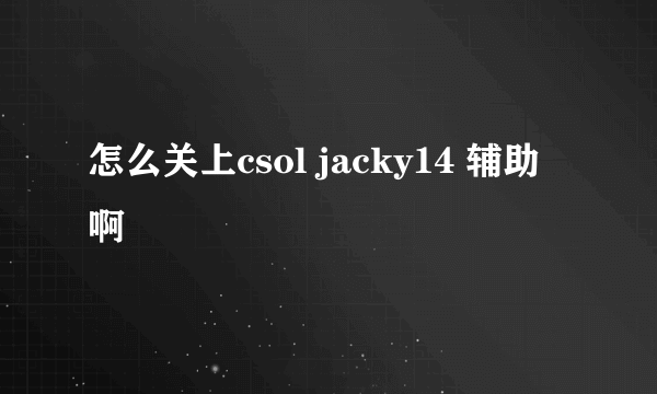 怎么关上csol jacky14 辅助啊