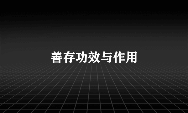 善存功效与作用