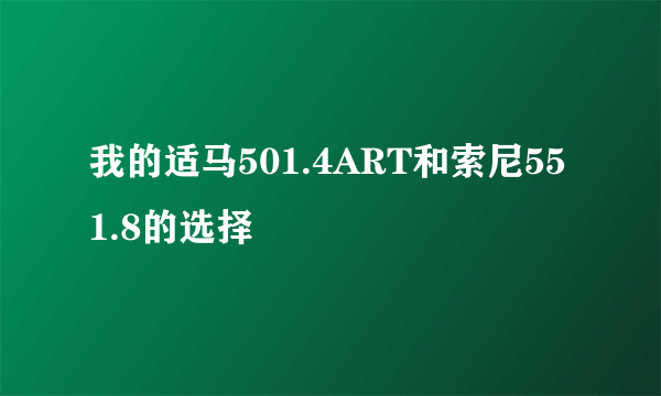 我的适马501.4ART和索尼551.8的选择