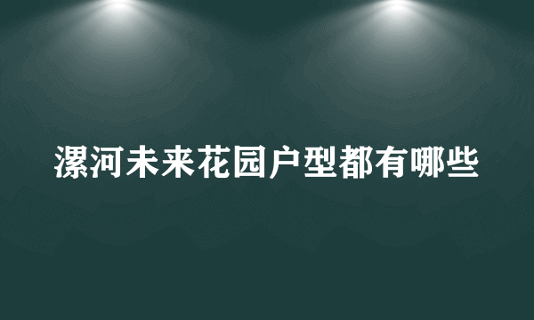 漯河未来花园户型都有哪些