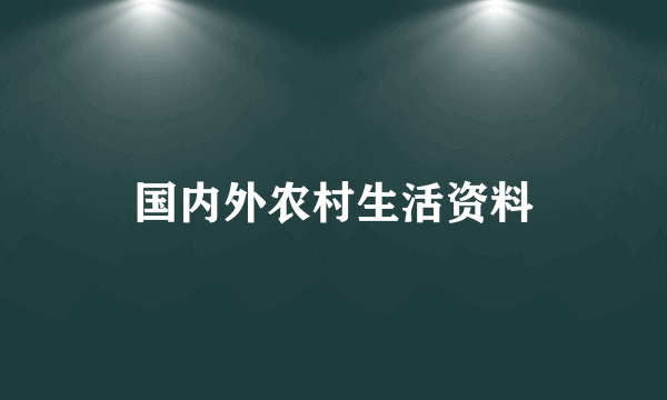 国内外农村生活资料