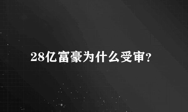 28亿富豪为什么受审？