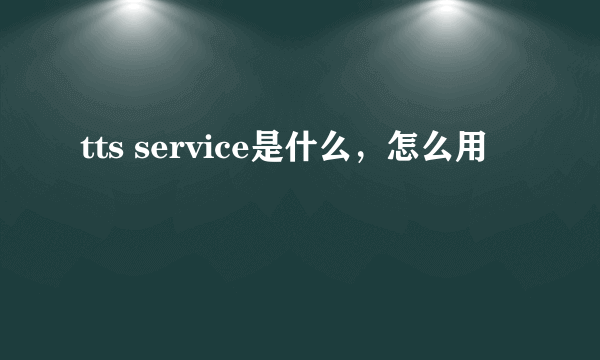 tts service是什么，怎么用