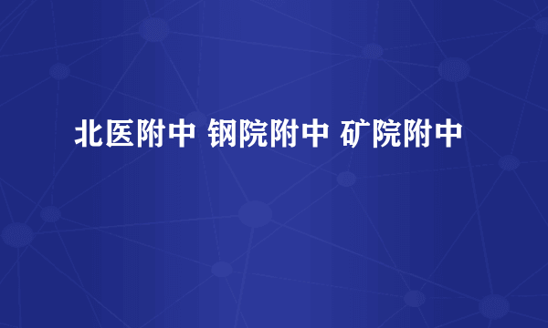 北医附中 钢院附中 矿院附中