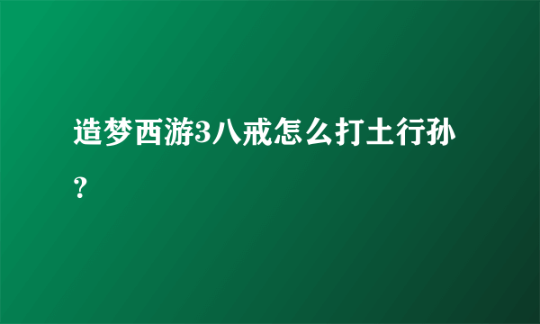 造梦西游3八戒怎么打土行孙？