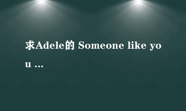 求Adele的 Someone like you 中英文对照歌词。