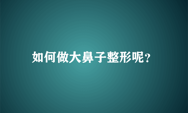 如何做大鼻子整形呢？