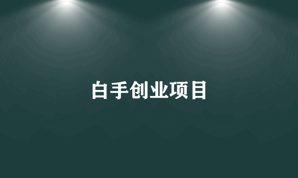 白手创业项目