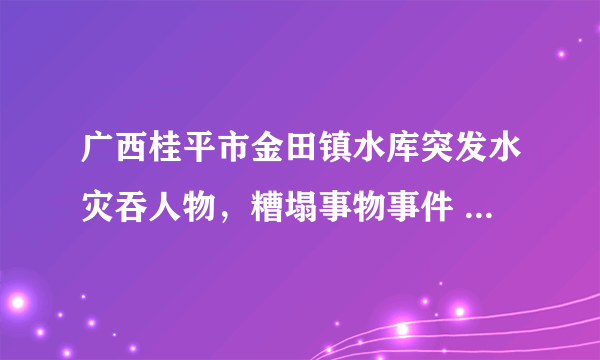 广西桂平市金田镇水库突发水灾吞人物，糟塌事物事件 为何当天不上新闻？不上电视？