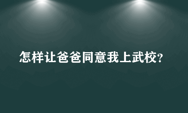 怎样让爸爸同意我上武校？