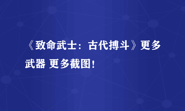 《致命武士：古代搏斗》更多武器 更多截图！