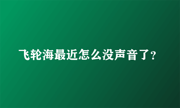 飞轮海最近怎么没声音了？