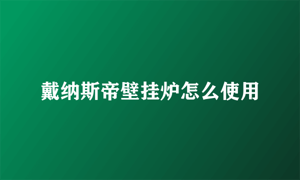 戴纳斯帝壁挂炉怎么使用