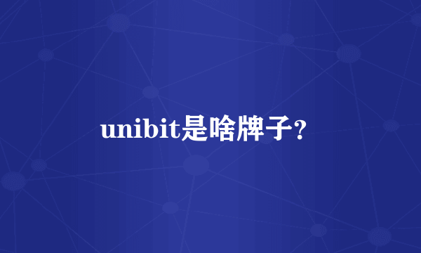 unibit是啥牌子？