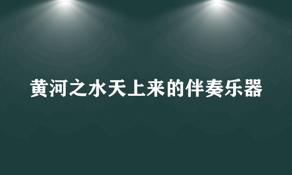 黄河之水天上来的伴奏乐器