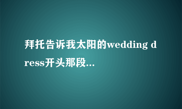 拜托告诉我太阳的wedding dress开头那段英文的rap~~~~谢谢！！！