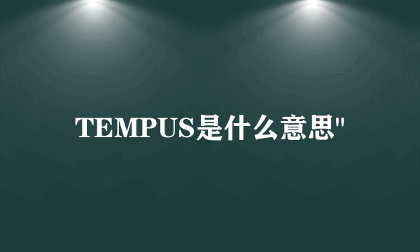 TEMPUS是什么意思