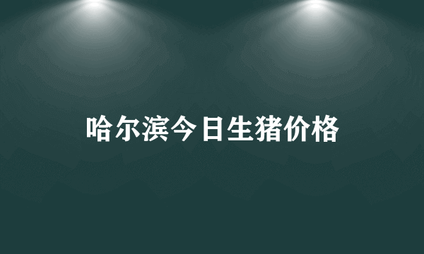 哈尔滨今日生猪价格