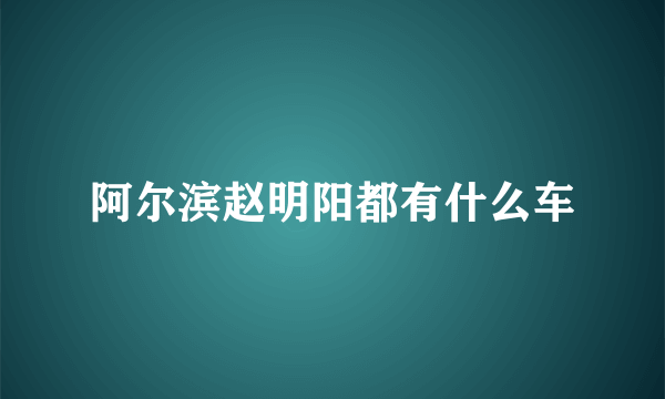 阿尔滨赵明阳都有什么车