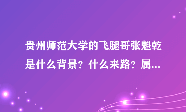 贵州师范大学的飞腿哥张魁乾是什么背景？什么来路？属于哪一派的？