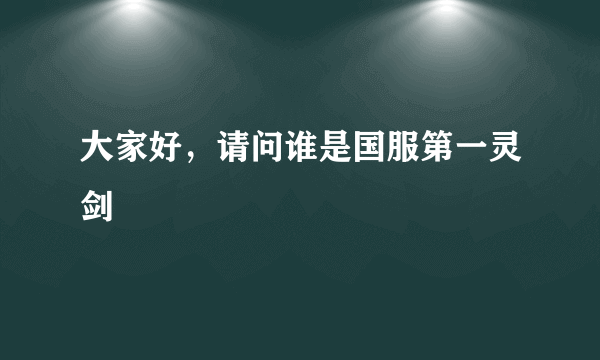 大家好，请问谁是国服第一灵剑