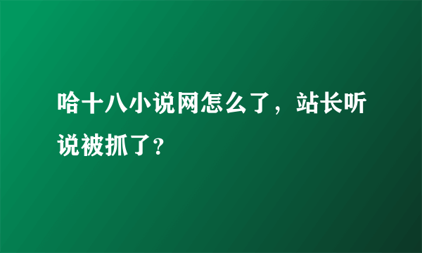 哈十八小说网怎么了，站长听说被抓了？