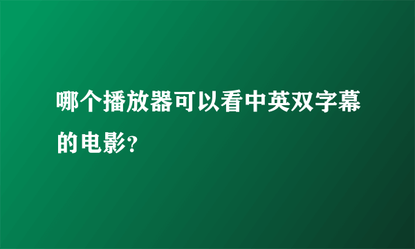 哪个播放器可以看中英双字幕的电影？