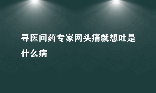 寻医问药专家网头痛就想吐是什么病