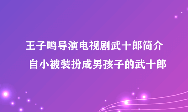 王子鸣导演电视剧武十郎简介 自小被装扮成男孩子的武十郎