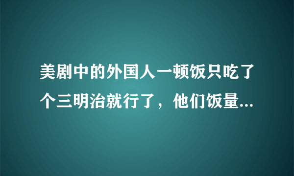 美剧中的外国人一顿饭只吃了个三明治就行了，他们饭量真的那么小吗？