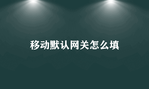 移动默认网关怎么填