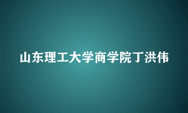 山东理工大学商学院丁洪伟