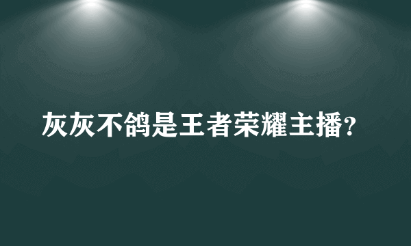 灰灰不鸽是王者荣耀主播？