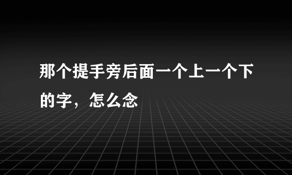 那个提手旁后面一个上一个下的字，怎么念