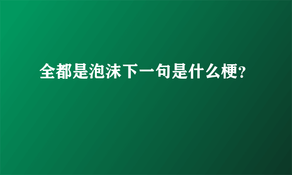 全都是泡沫下一句是什么梗？